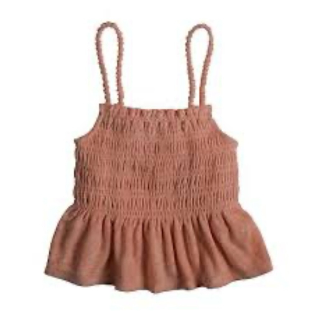 SO ruffle terry cloth brown tank.